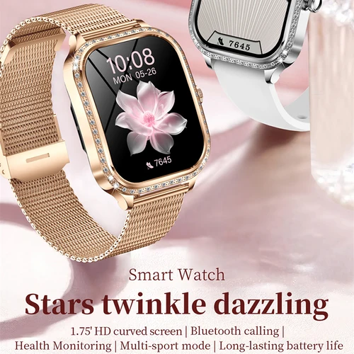 Imagen 2 del producto 2025New moda reloj inteligente mujer 360*360 pantalla HD Monitor de ritmo cardíaco esfera personalizada impermeable AI voz Bluetooth llamada Smartwatch