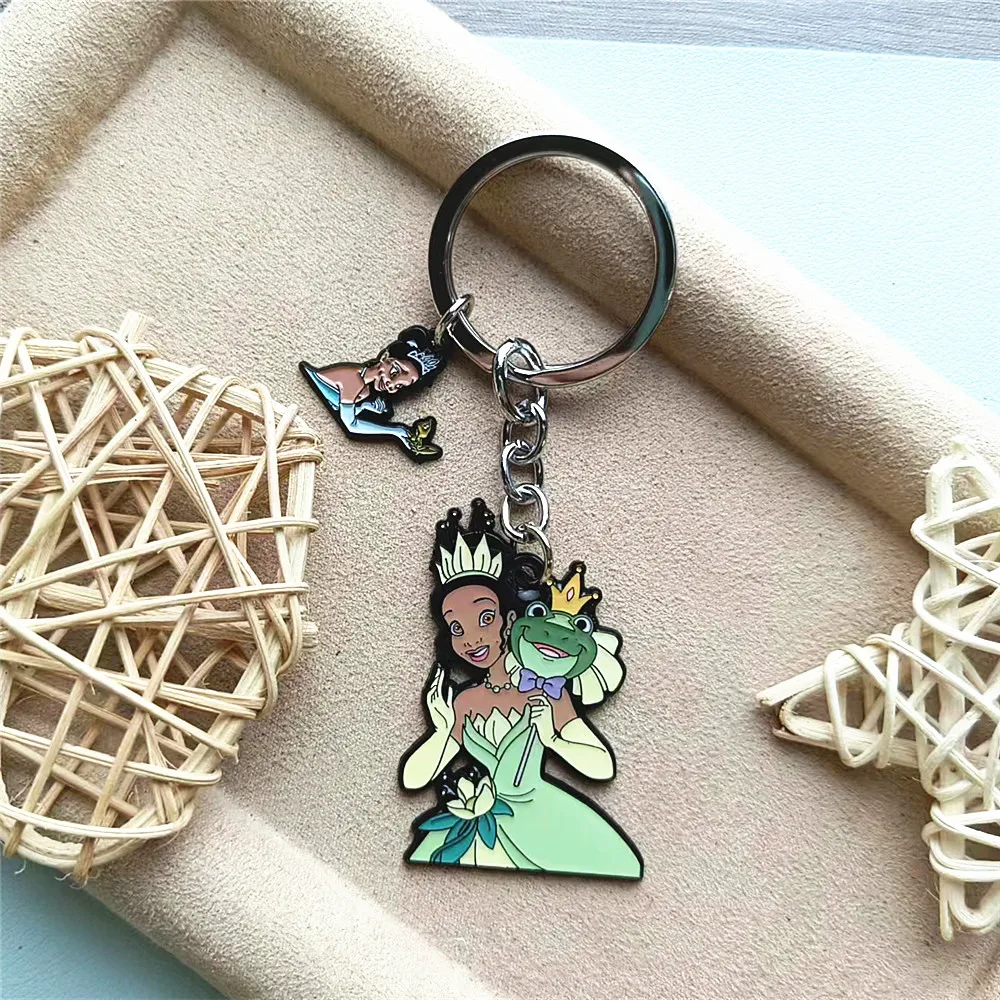 Disney The Frog Tiana Princess Anime Cartoon Metal Keychain Gifts for woman girl