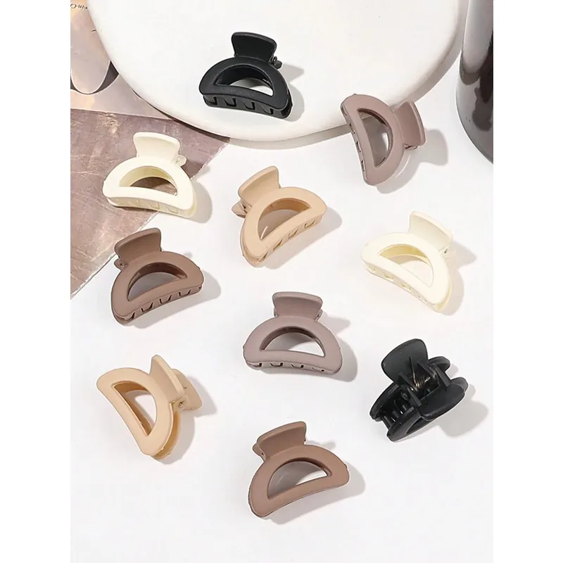 10 Pcs Multicolor Matte Rectangle Small Hair Claw Clips for Women Girls Cute Bangs Hairpin Hair Accessories