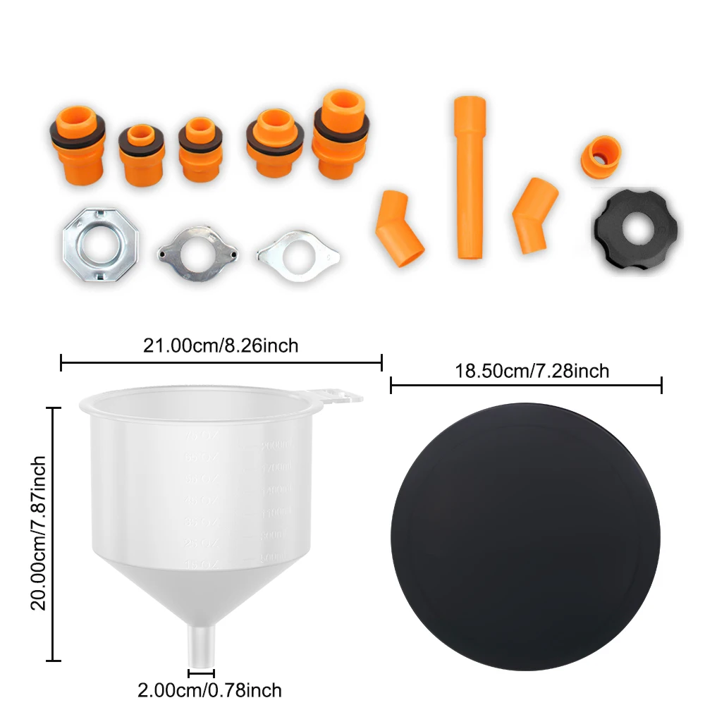 15Pcs/Set Pour Oil Tool Car Accessories Spill Proof Coolant Filling Kit Fit Universal Vehicles Plastic Filling Funnel Spout