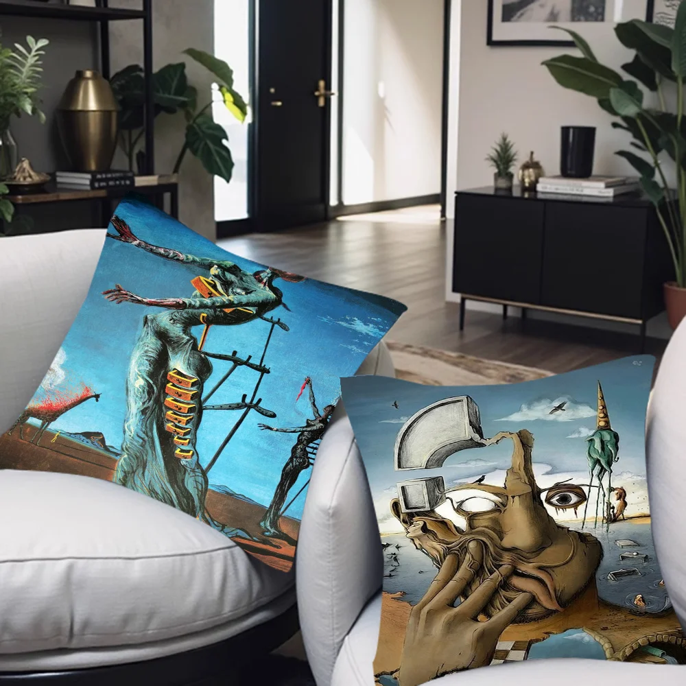 

Surrealism Famous By S-Salvador D-Dali Maple Design Cushion Cover Happy Autumn Harvest Decor Holiday Decorati Pillow Cover