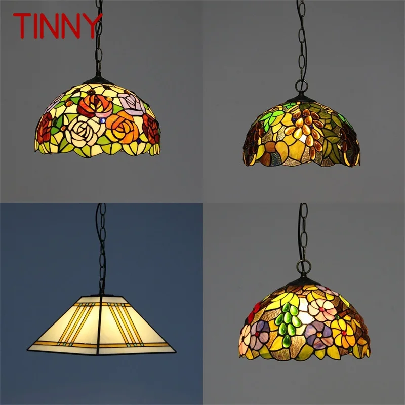 

TINNY Tiffany Pendant Light Contemporary Creative Colorful Lamp Fixtures Decorative For Home Dining Room