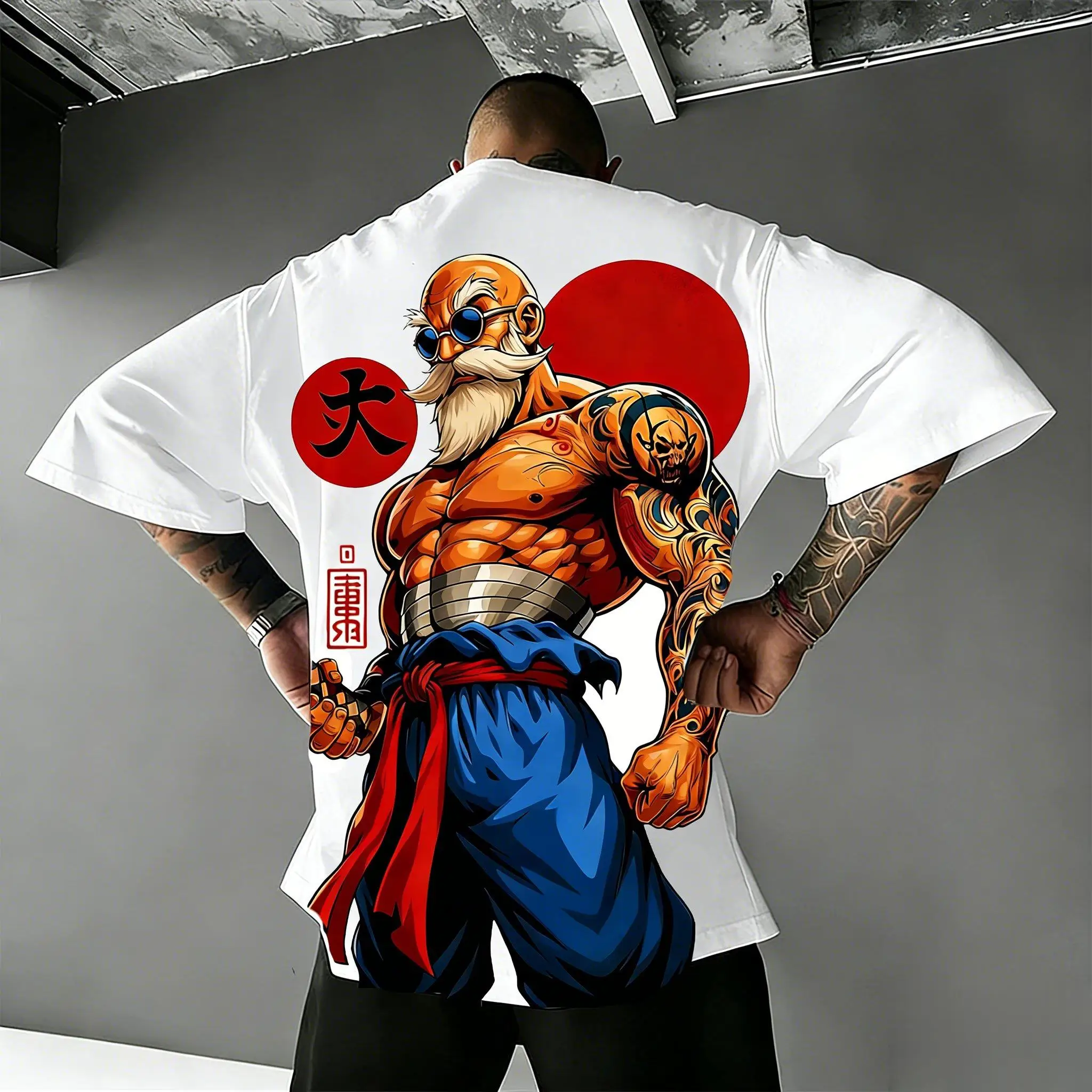 Master Roshi Grafik T Shirt Mann Frauen Anime Print Übergroßen Kurzarm T Neue Sommer Y2k Streetwear Casual Tops Y2k Unisex