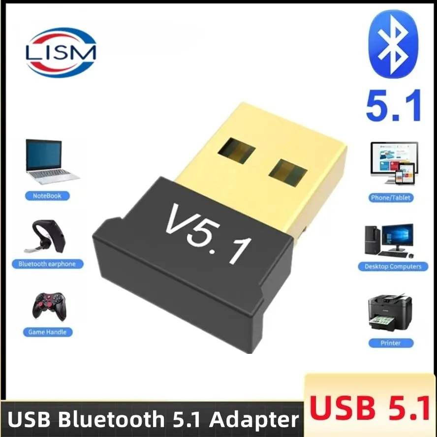 USB Bluetooth 5.1 Adapter Transmitter Receiver Bluetooth Audio Bluetooth Dongle Wireless USB Adapter for Computer PC Laptop