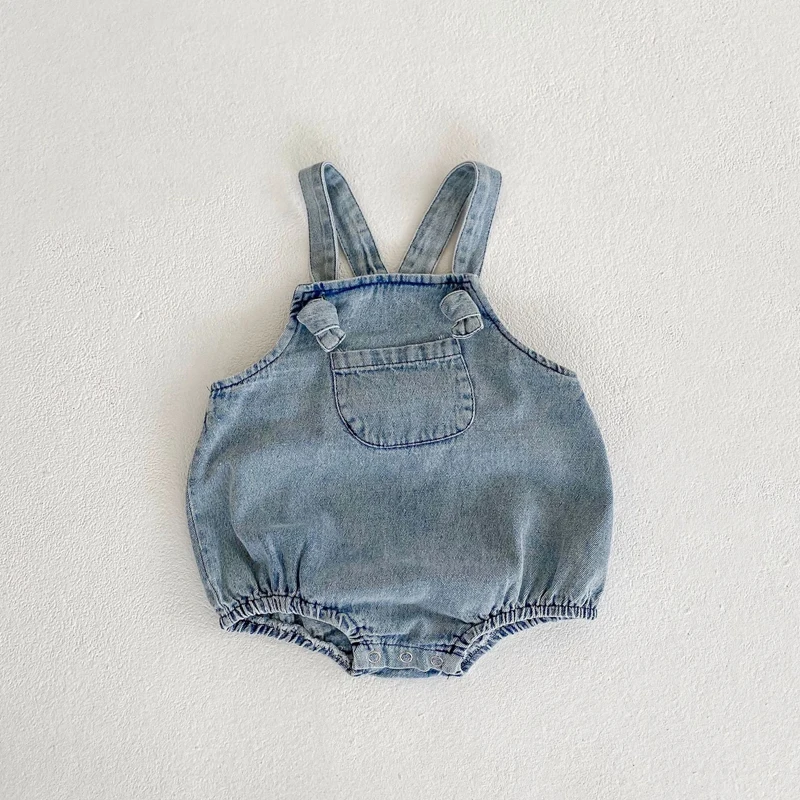 Autumn new style 0-2 year old baby clothing fashion denim overalls+exquisite cute doll collar long sleeved top base shirt