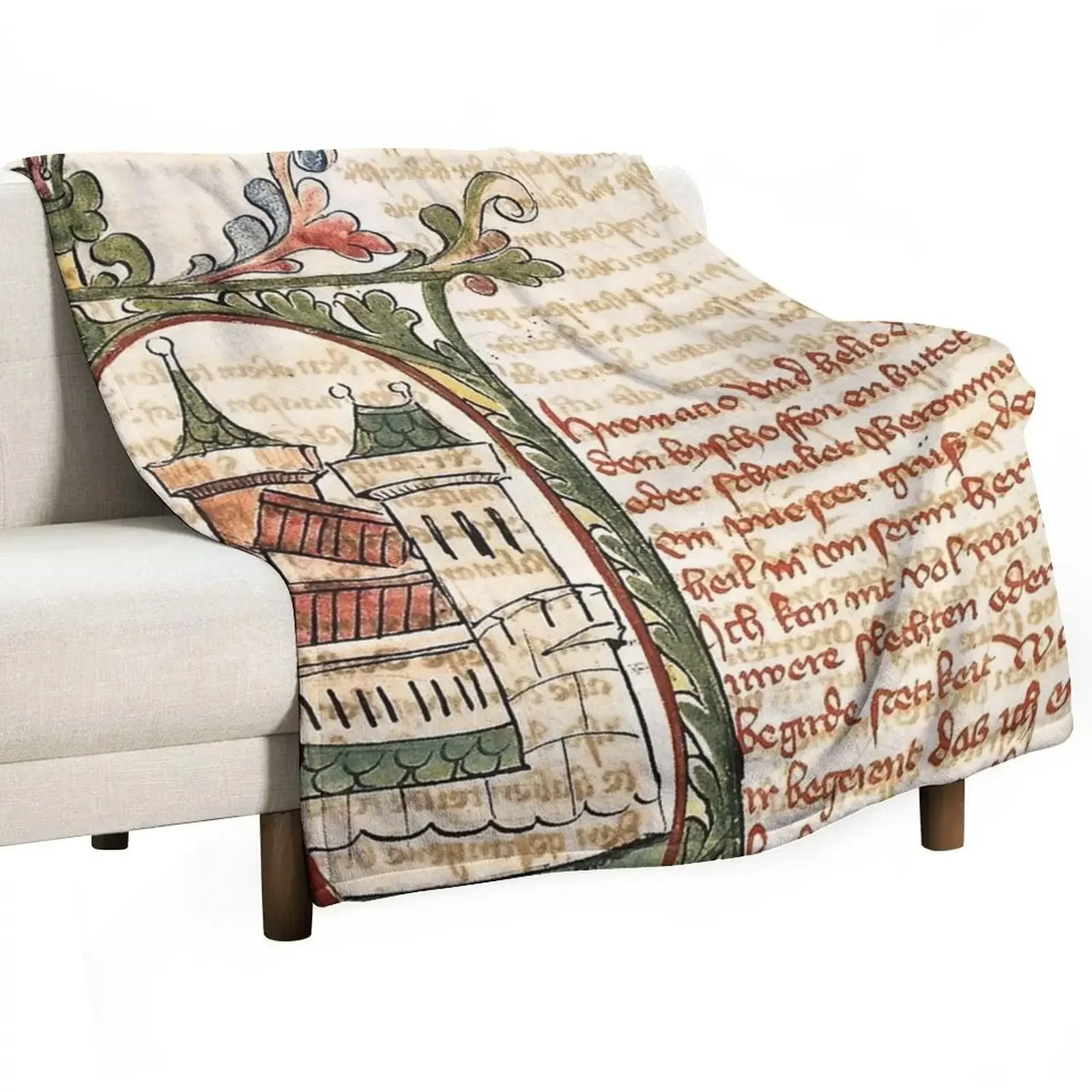 Beautiful Illuminated Manuscript from the Middle Ages Throw Blanket Bed covers bed plaid Blankets For Baby halloween Blankets