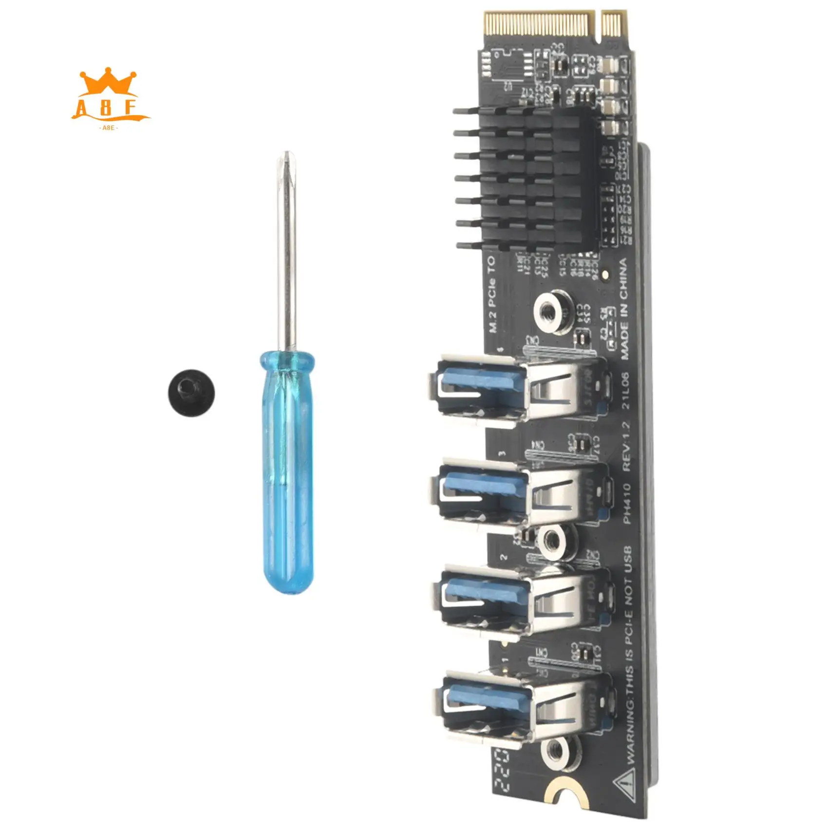 

A08E-M.2 Карты расширения M-Key Pcie M.2 к Pci-E X1 4-портовый адаптер расширения видеокарты USB3.0 Адаптер ASM1184E M.2