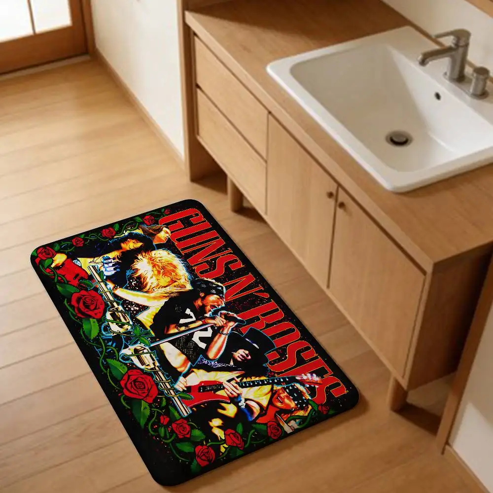 Guns n'roses band retro Floor Mat INS Style Soft Bedroom Floor House Laundry Room Mat Anti-skid Household Carpets