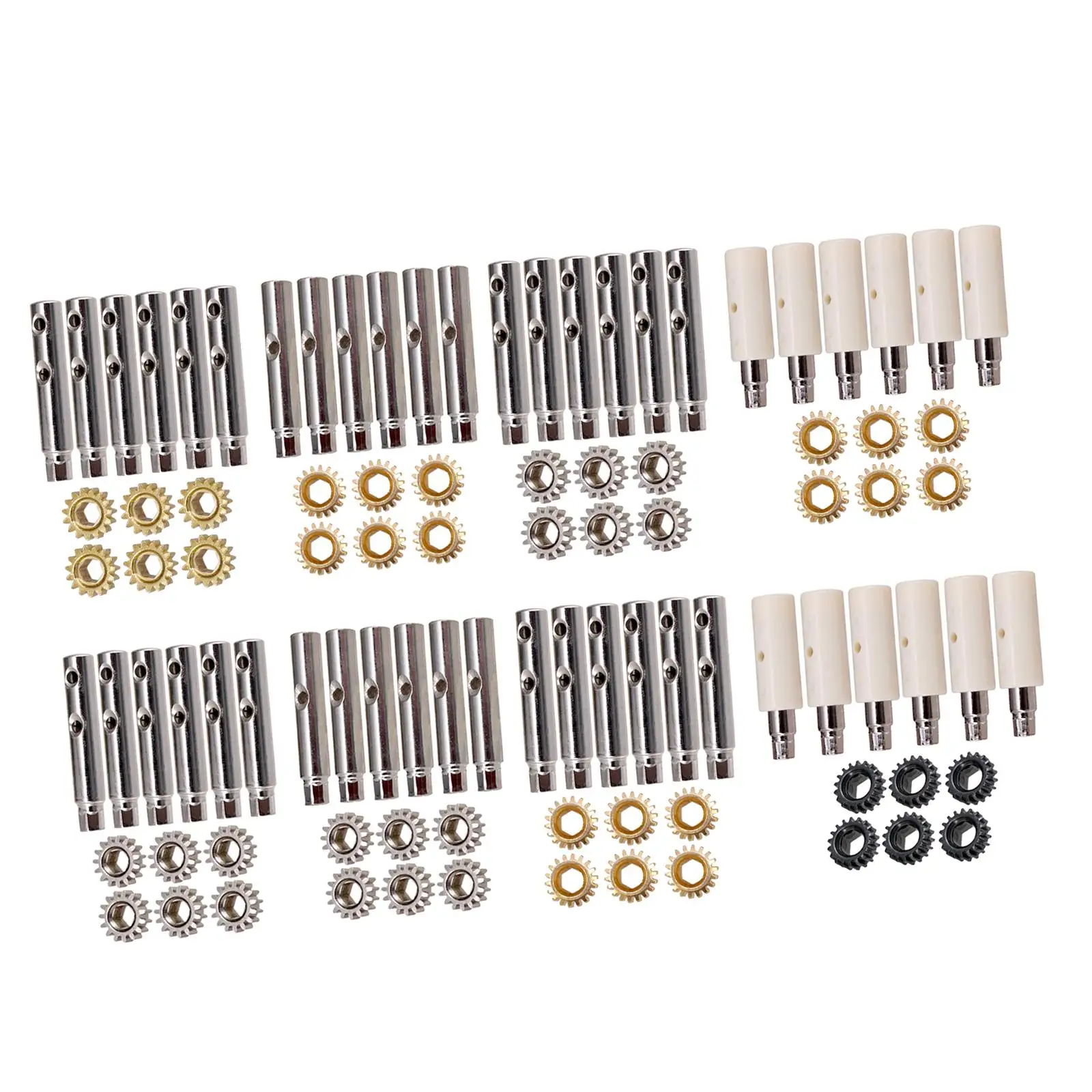 6x Tuning Pegs คีย์หัวเครื่อง Mount Hex Hole Gear สําหรับกีตาร์อะคูสติก