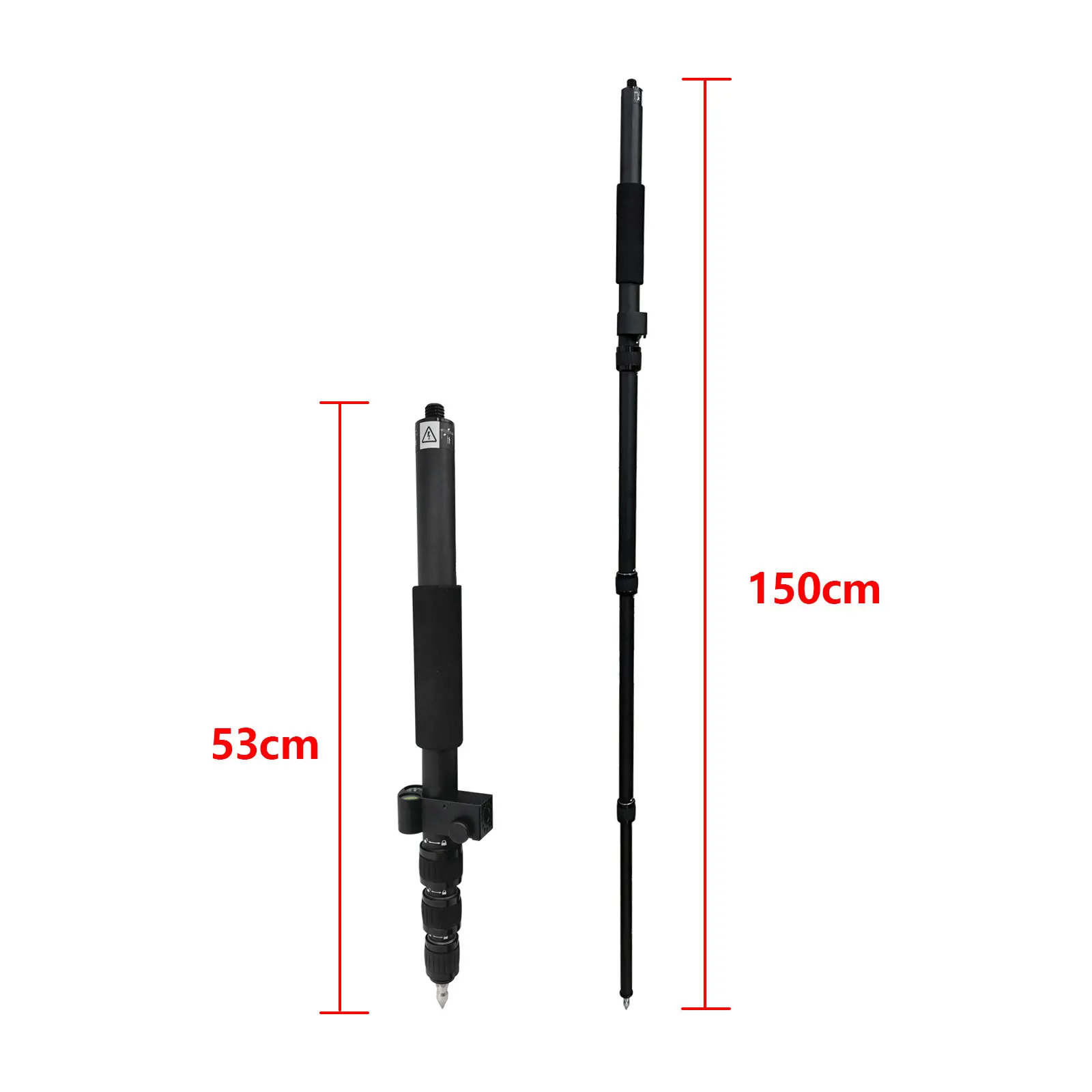 150CM TELESCOPIC PORTABLE GNSS GPS SURVEYING CENTERING POLE WITH CLAMP WITH COMPASS LEVEL BUBBL