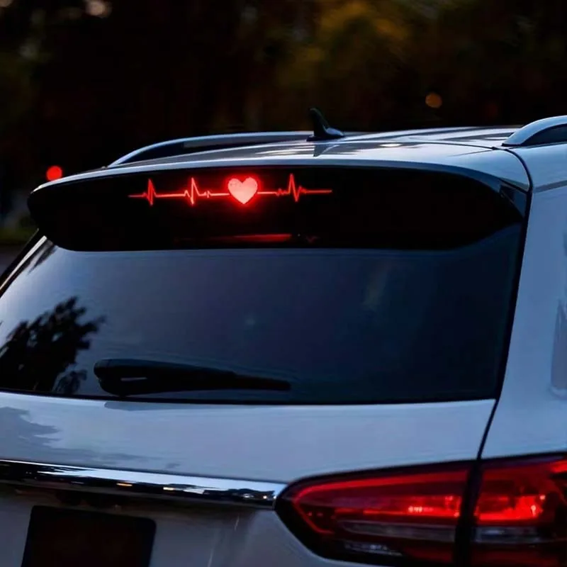 Car stickers, heart-shaped heartbeat pattern car stickers, electrocardiogram tail lights car stickers, adding eye-catching safet