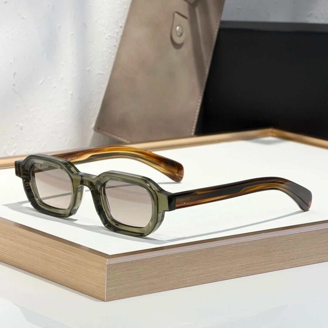 LA VEGA 2026 New Square Tortoise Sunglasses For Men Thick Acetate Handcrafted Luxury Classic Trendy Eyewear