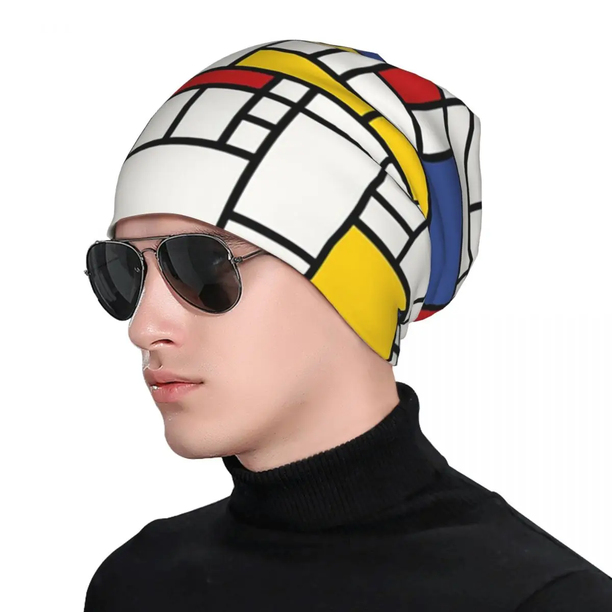 

Piet Mondrian Skullies Beanies Hats Warm Autumn Winter Outdoor Cap Knitted Bonnet Caps for Men Women Adult