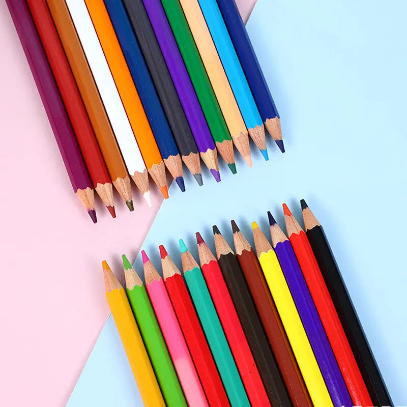 [24pcs/set] Wooden Colored Pencils for Children Drawings, Art Colored Pencil Set for Elementary Students School Office Supplies