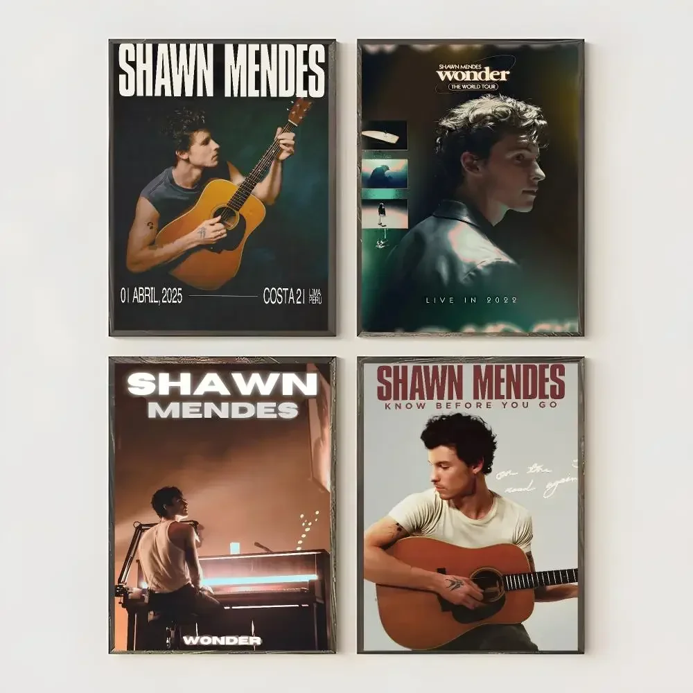Singer S-Shawn Mendes Painting Calligraphy Waterproof Canvas Art Wrinkle Free Wall Hanging For Home Living Room Bedroom Decor