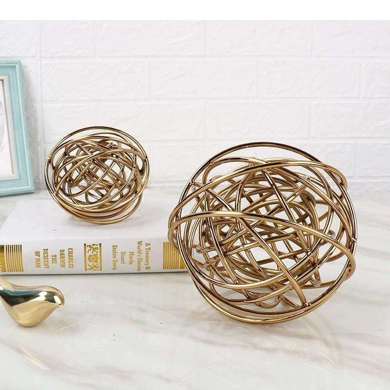 Multilayer Metal Circle Ring Crafts Alloy Ornaments Hollow Out Artwork Statue Desk Decoration Golden Sculpture Modern Home Decor