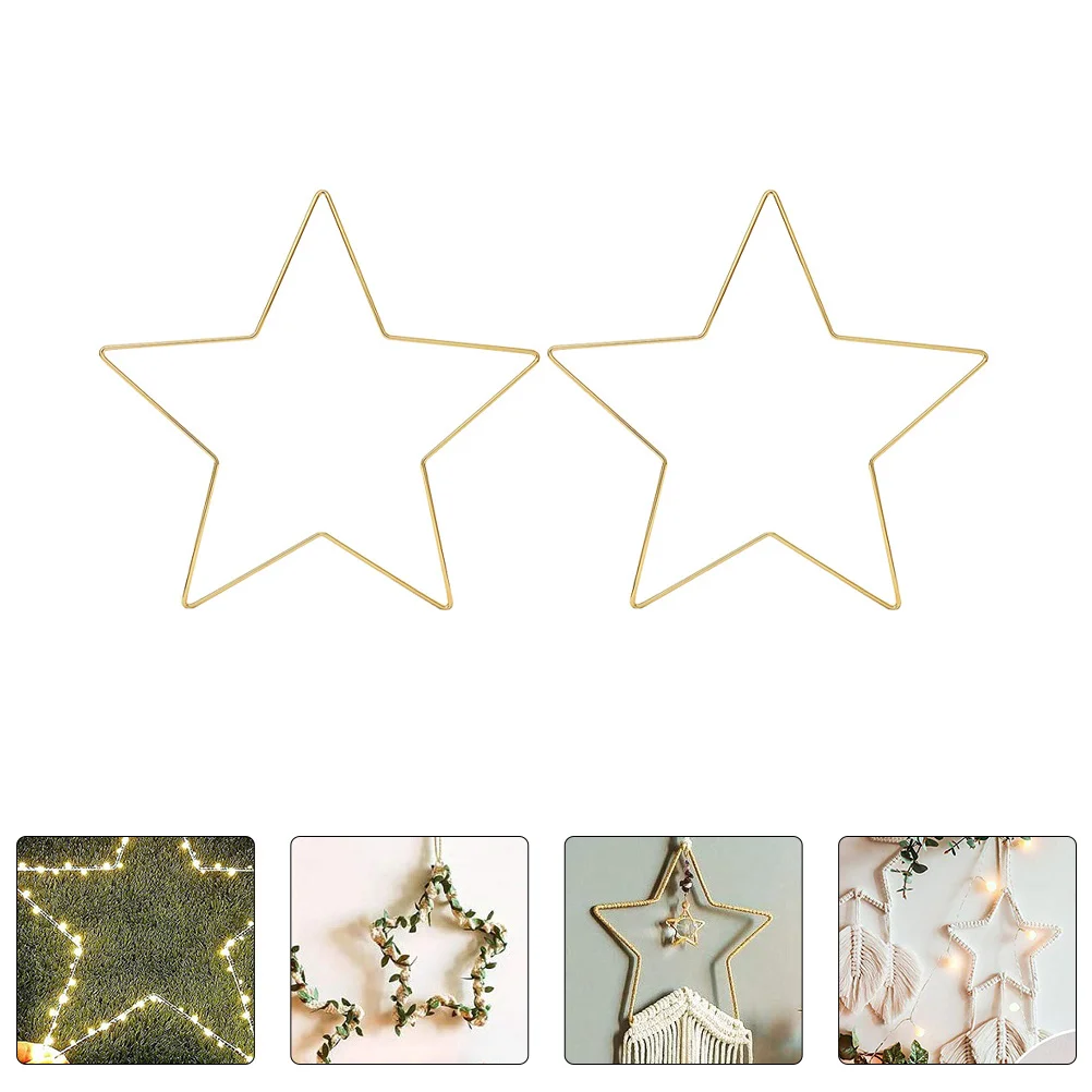 

2Pcs Creative Star Shaped Wreath Frame Iron DIY Craft Base for Macrame Hoop Garland Decor Festive Party Decoration