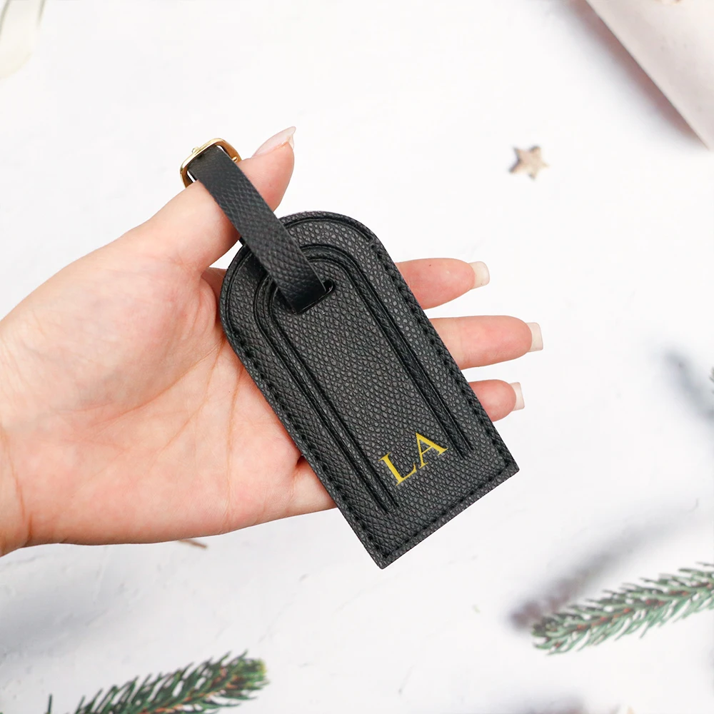 Personalisierte PU-Leder Damenhandtaschen, Gepäckanhänger, Anhänger, Anti-Verlust-Gepäckanhänger, Gepäckzubehör – Detail 5