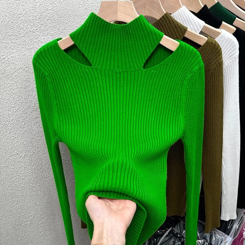 2024 Fashion New Women Autumn Turtleneck Sweater Winter Warm Cable Knitwear Long Sleeve Casual Pullover Jumpers Knitted Tops