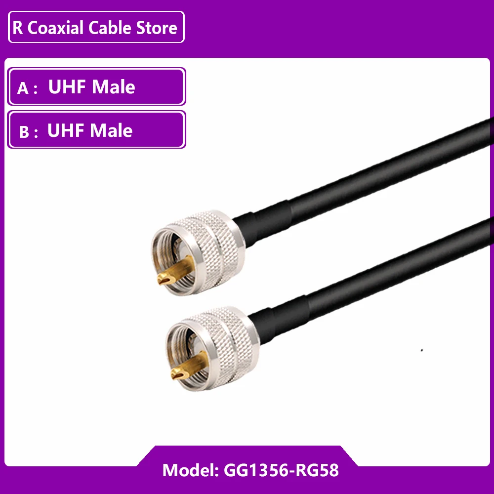 UHF PL259 Naar BNC Coaxkabel – RG58, 100 Cm, 50 Ohm, Voor CB-, Ham- En Amateurradio, SWR-meter