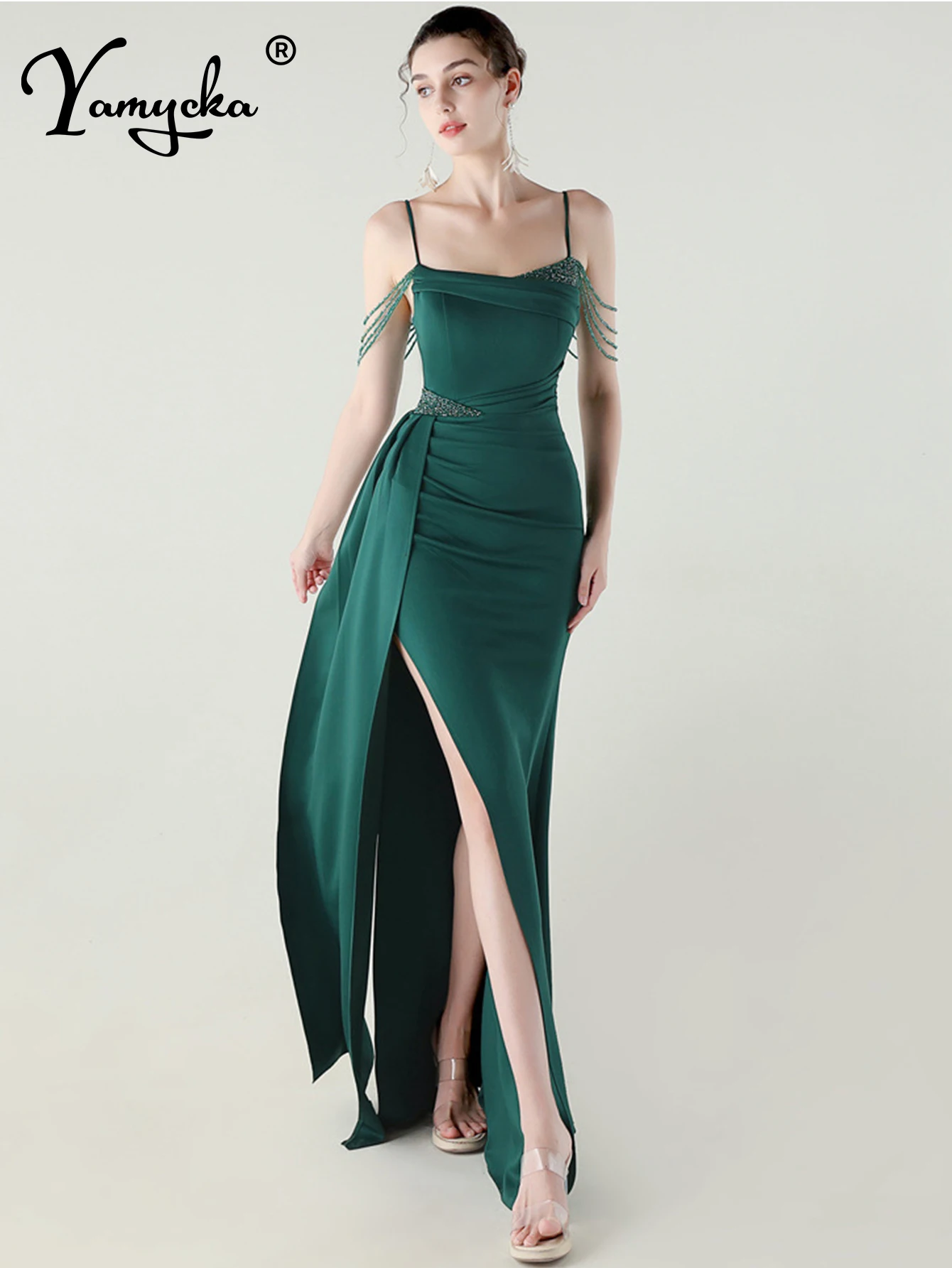 Sexy dos nu slip strass robe d'été femmes fête de mariage longues robes 2025 femme élégante robes de soirée d'anniversaire vestidos