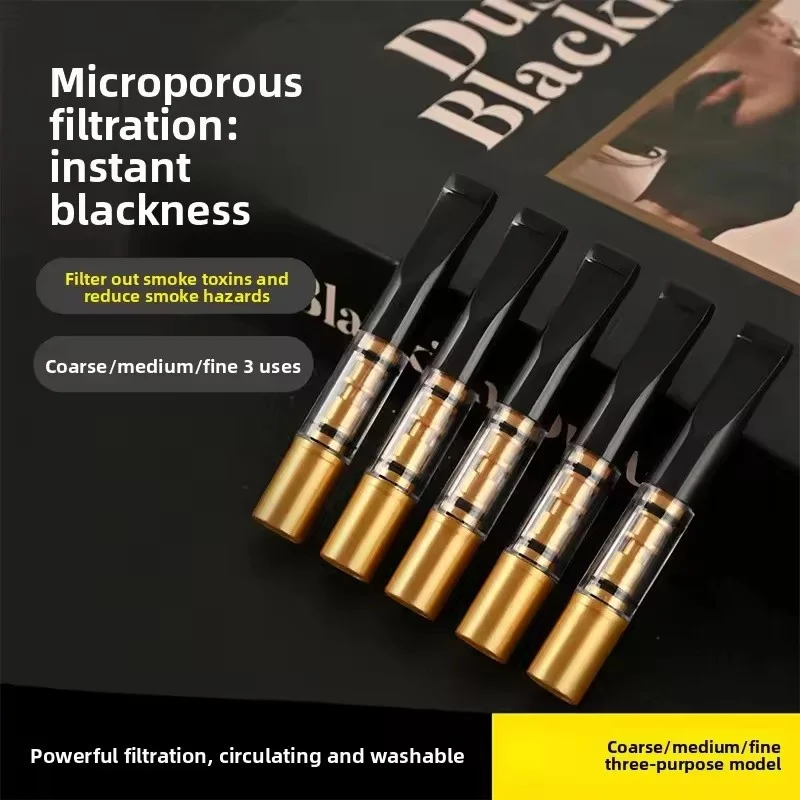 Cigarette Holder Mouthpiece 3-in-1 Adjustable Thick Medium Fine Filter Tip 5PCS Reusable Washable Reduce Tar Smoking Accessories