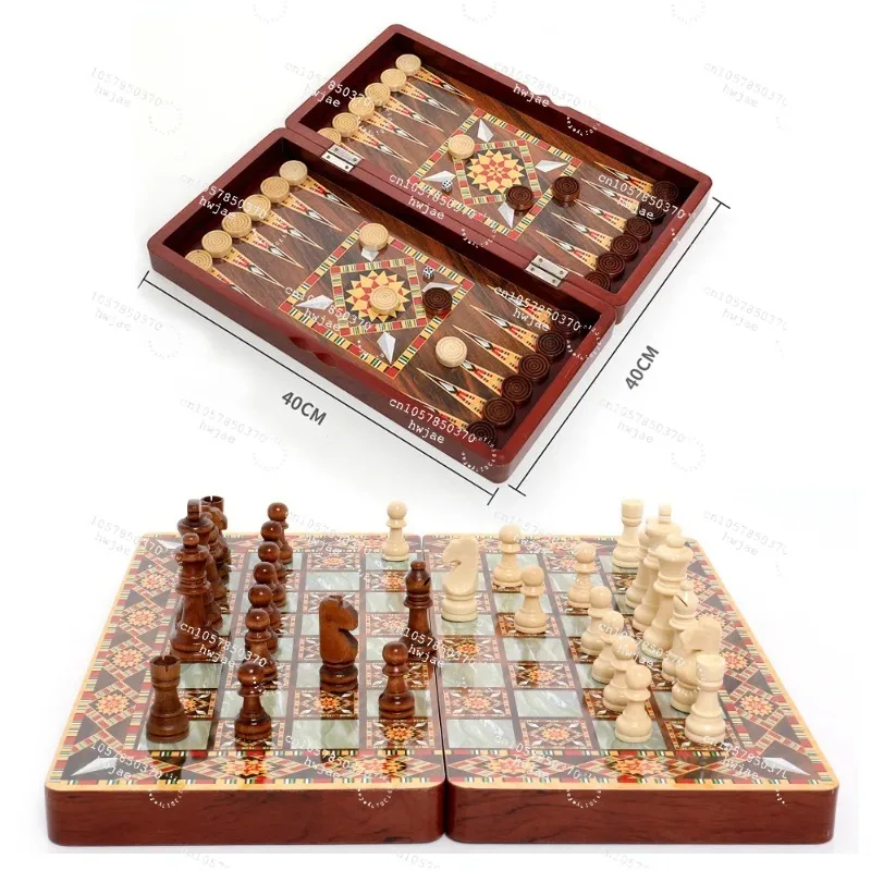 40cm 3-in-1 Multifunctional Chessboard Game Table Toy Kids Puzzle Educational Toy Gift Box Packed