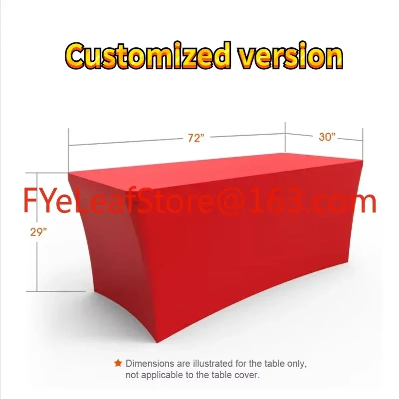 Folding Table Customized Print 6ft Table Flex Cover Stretch Table Cloth for Booth Promotion