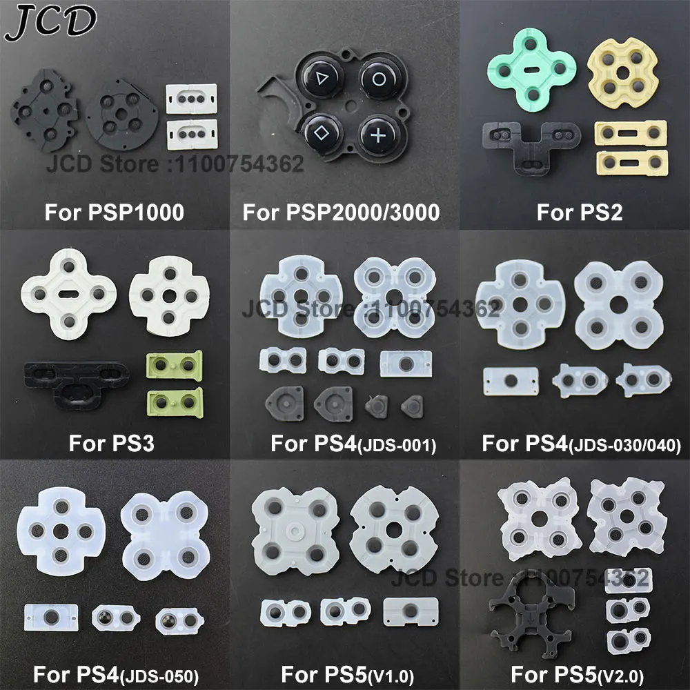 

JCD For PS2 PS3 PS4 PS5 Replacement Silicone Rubber Conductive Button Pad Repair Part For PSP1000/2000/3000 Controller