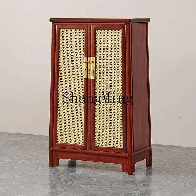 CL mahogany storage rosewood Ming-style rounded corner cabinet big fruit red sandalwood all solid wood noodles storage bookcase