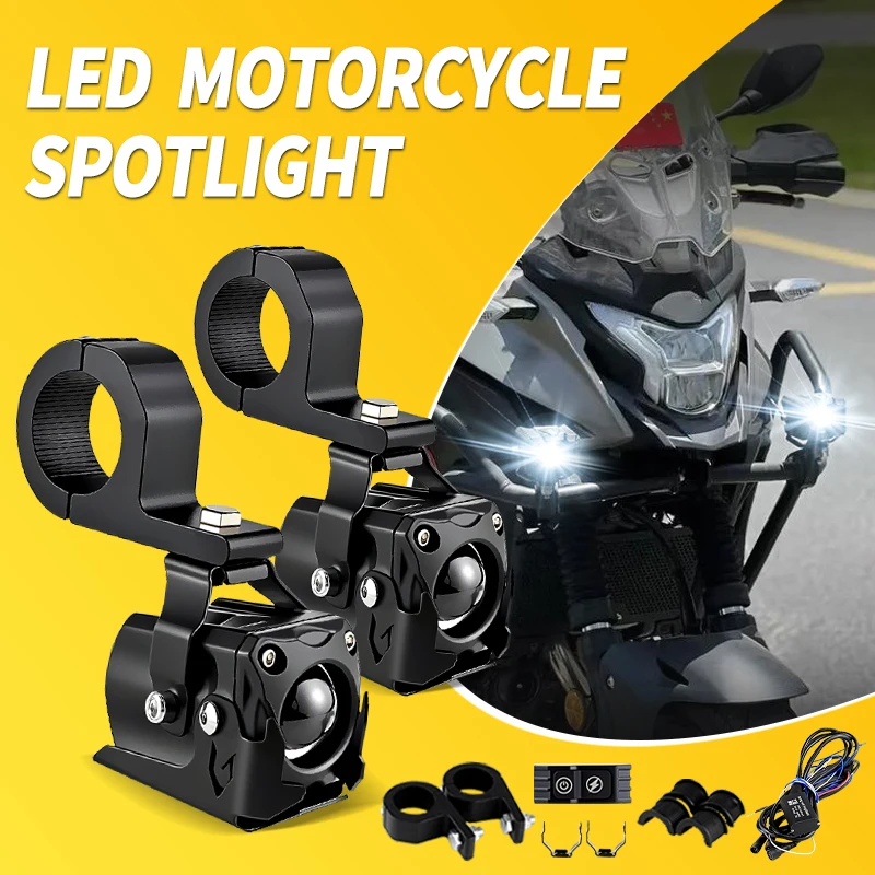 

1Set Universal Driving Aux Lights For Honda CRF 300L CRF300L RALLY 2020-2021 Flash Motorcycle Fog Lamps Headlights Spotlights