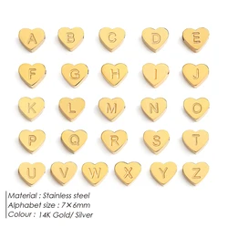 Initial Name Heart Shape Pendant For Necklaces 316L Stainless Steel Necklace for Women Bracelet Make Earrings Jewelry