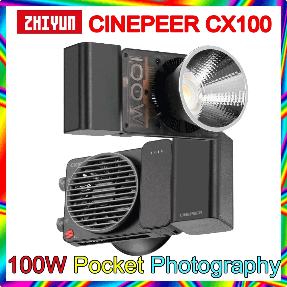 ZHIYUN CINEPEER CX100 100W Pocket Photography LED light Studio Video Fill Light 2700K-6500K for Live Streaming Photography lamp