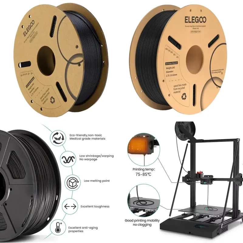 2026 hot sale 1KG 1.75mm PLA+ 3D Printer Filament Enhanced Strength Easy Printing for Industrial Educational Beginners Bulk