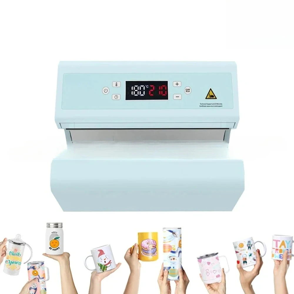 Imagen 3: Máquina de impresión por sublimación de vasos de botellas neumáticas, prensa en caliente de tambor completamente automática, aislamiento multicapa F300S