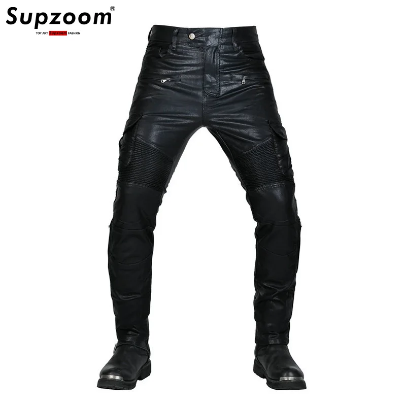 Supzoom Neue Ankunft Casual Retro Anti Herbst Und Winddicht Slim Fit Radfahren Hosen Für Männer Und Frauen Leder Hosen