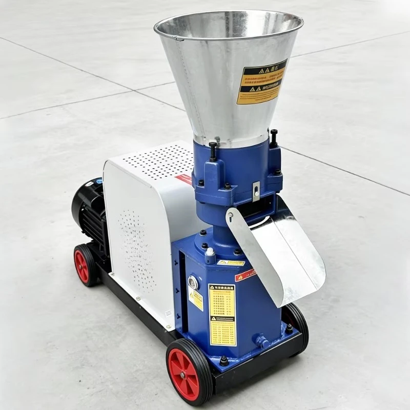 Poultry and livestock feed pelletizers with air switches and safety guards