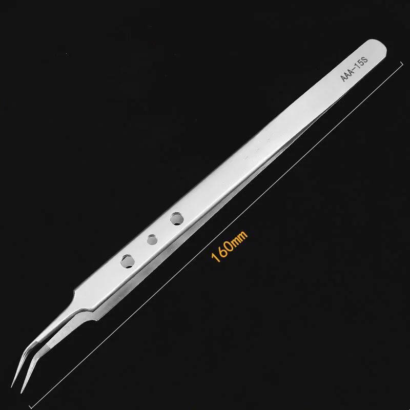 Lashes Tweezers with Hole Eyelashes Tweezers Stainless Steel Tweezers Eyelash Extensions High Elastic Precision Tweezers Eyebrow