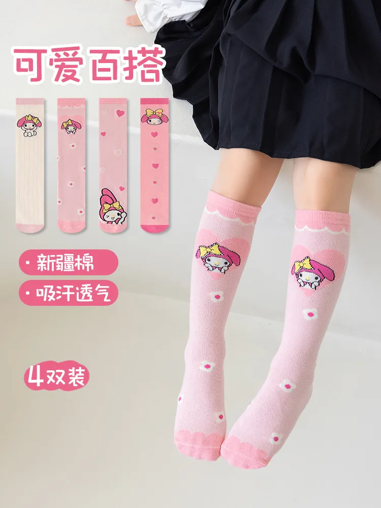 

Sanrio Melody stockings cartoon calf socks autumn and winter children's mid-calf socks cute baby high cotton socks