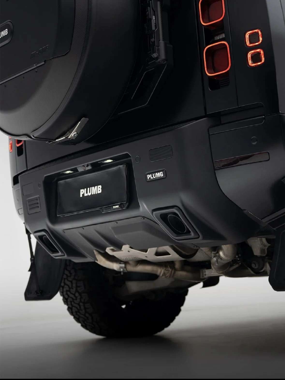 

ДЛЯ PLUMB Defender, задний бампер багажника, модифицированный комплект выхлопной трубы заднего бампера, внешний вид