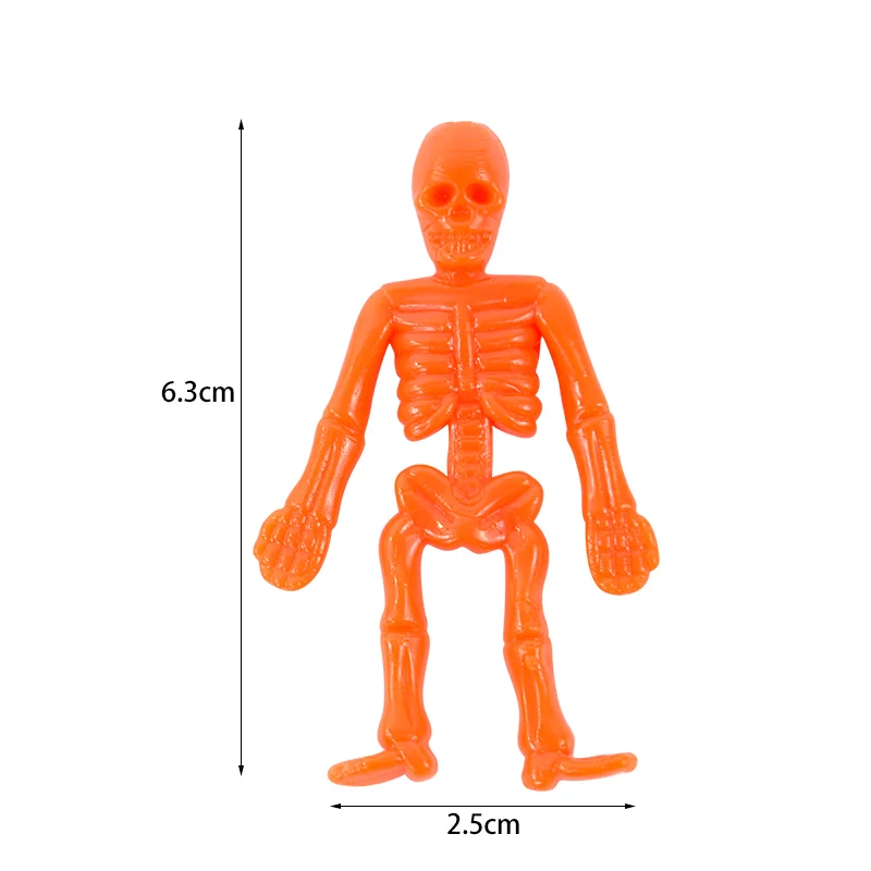 8/10pcs Stretchable Skeleton Man Party Favors For Kids TPR Soft Rubber Zombie Horror Doll Stress Relief Toy Halloween Gifts Toys