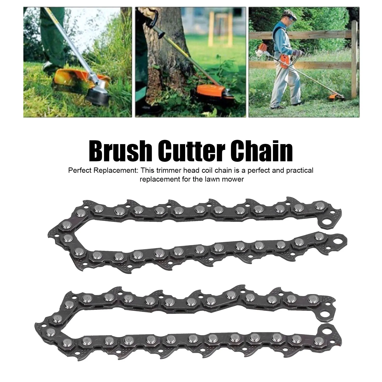 Trimmer Head Coil Chain Perfect Replacement Manganese Steel Durable Wearproof Convenient Brush Cutter Chain Accessory