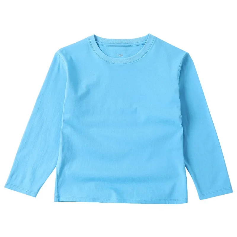 T-shirts Tops Undershirts Children Basic Tee 1-16 Years Long Sleeve T-shirt Cotton Solid Boys Girls Active