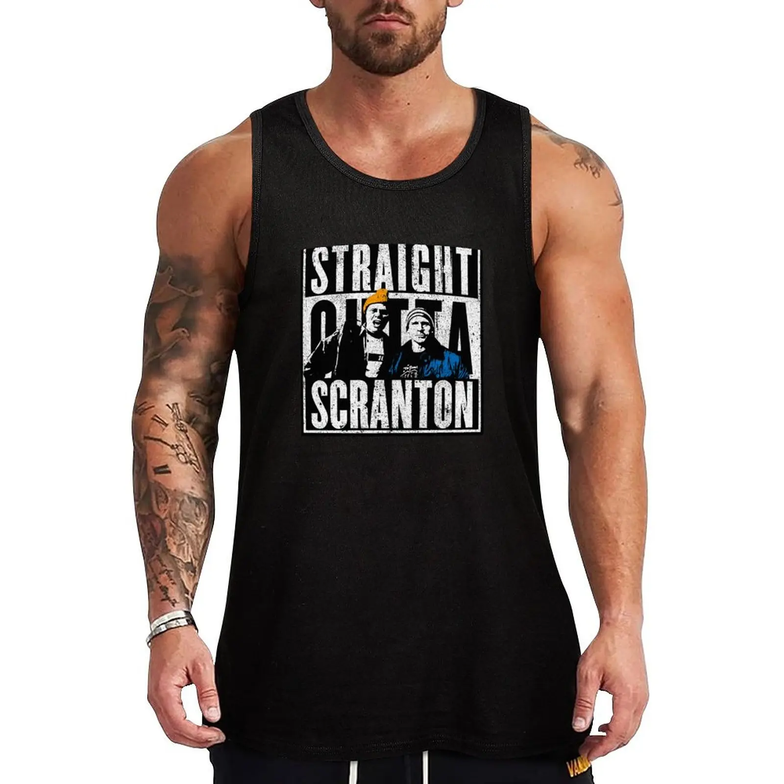

Straight Outta Scranton (Variant) - Lazy Scranton Tank Top sleeveless Short sleeve fitness clothing for men
