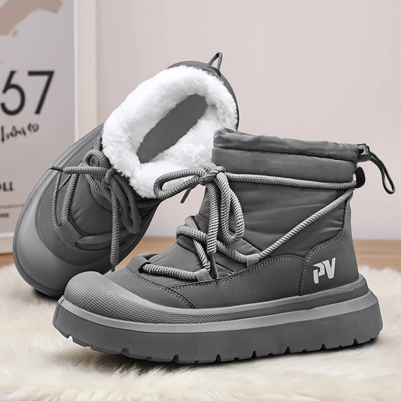 جديد كبير الحجم خفيف الوزن عالي الجودة مضاد للانزلاق الصوف ودافئ قدم واحدة في الهواء الطلق أحذية الثلوج غير رسمية للرجال في الشتاء #1