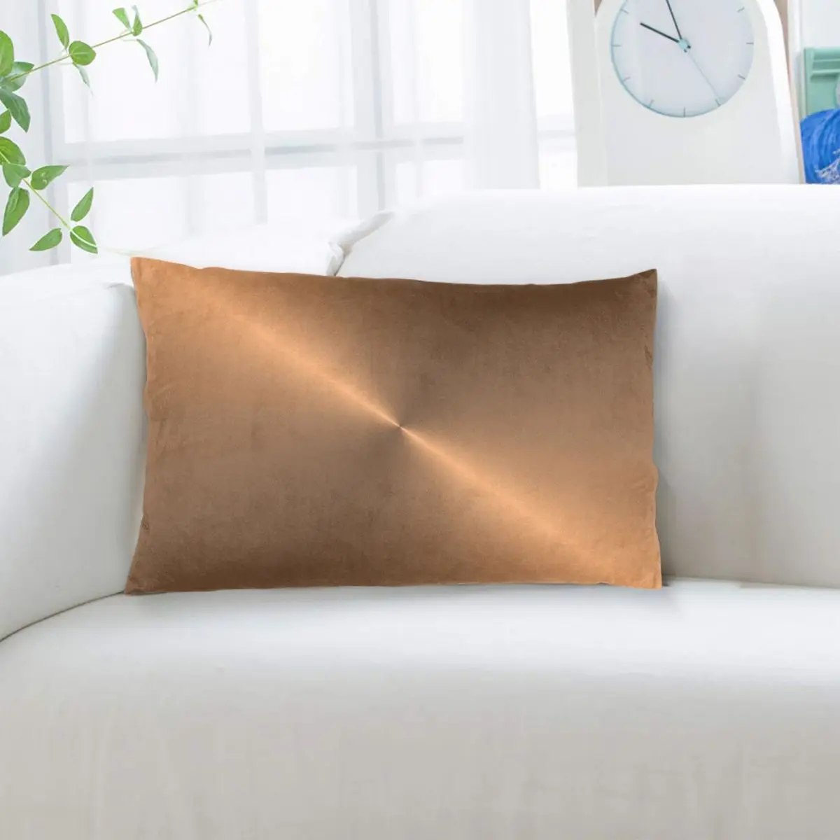 Brushed Copper Rectangle Pillowcase Cushion Cover Decorative Bedroom Bed Home Comfort Throw Pillow