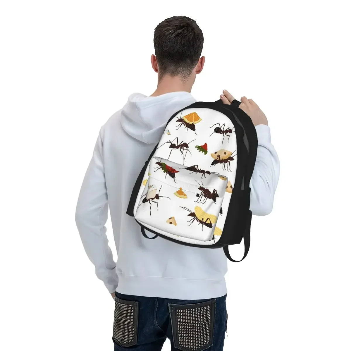 Ants Carrying Snacks Backpack Student BookBag Children School Bag Laptop Shoulder Bags for Men Women