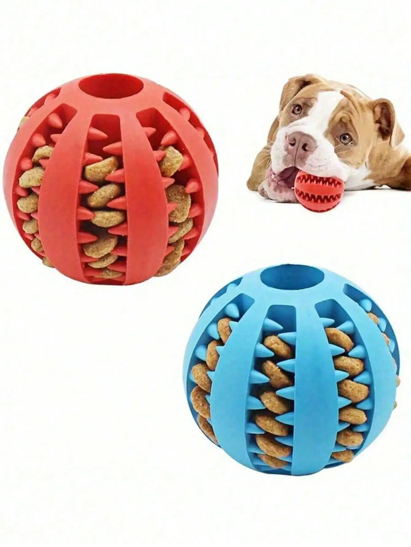 

1/2Pcs Anti-bite Dog Treat Dispensing Ball Interactive Feeding Toy Relieve Boredom Puppy Teeth Training Toy
