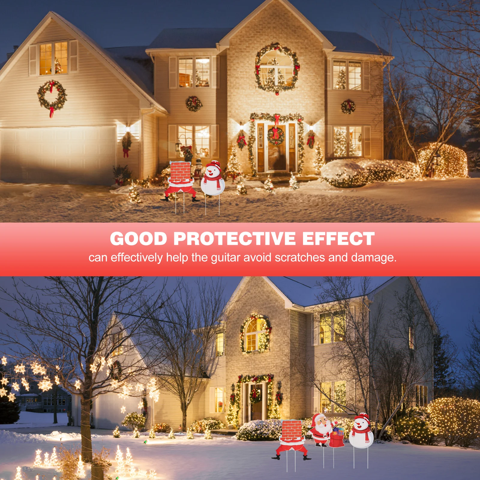

3pcs Christmas Yard Signs Outdoor Garden Lawn Decorations Stake Flags Holiday Party Light Up Festive Atmosphere Easy Assembly