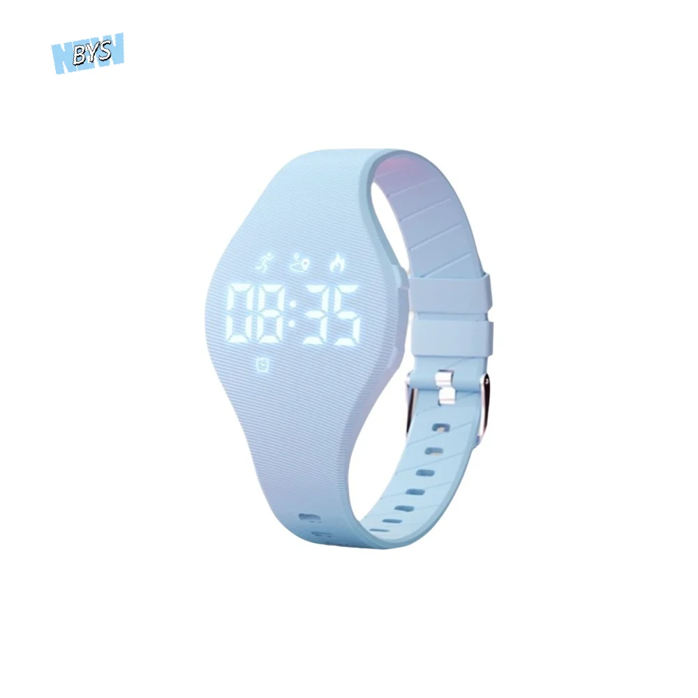 

LED Digital Kids Smart Silicone Wristband Waterproof with Running Pedometer Vibrating Alarm Clock Alarm Reminder